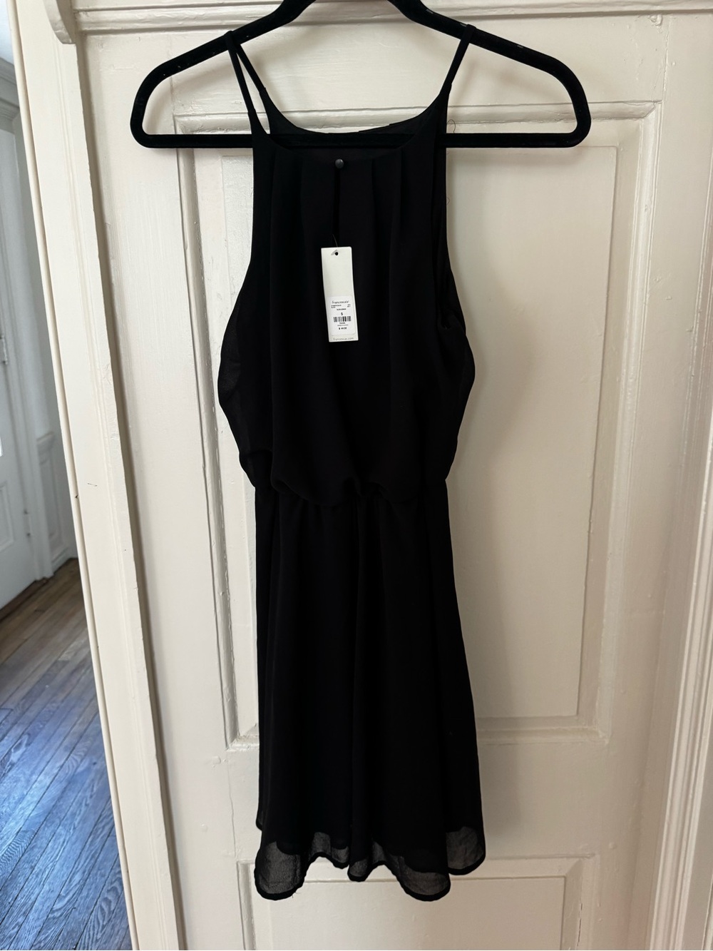 Francesca's Collections Black Halter Mini Dress